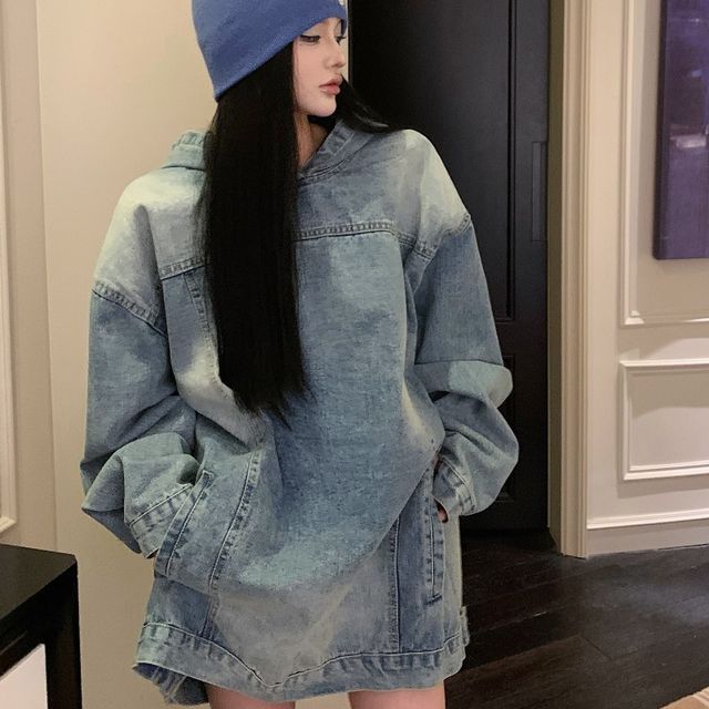 white christmas dresses The Oversized Hoodie - Blue Smoke main image 0