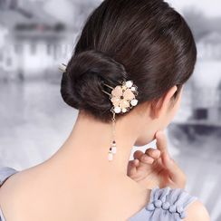 Gangnam - Retro Gemstone Flower Hair Stick Gangnam - Retro Gemstone Flower Hair Stick