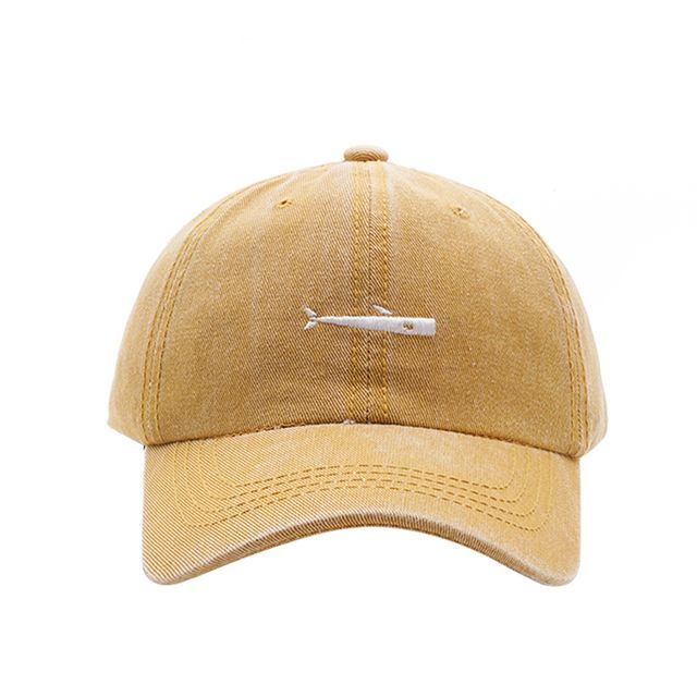 Embroidered Fish Denim Baseball Cap 