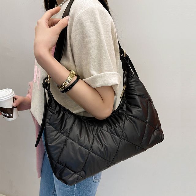 DABAGIRL BuckleStrap Quilted Hobo Bag YesStyle