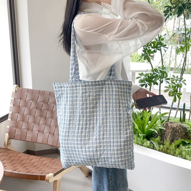 Milha-Plaid Shopper Bag