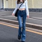 GOUB - High-Waist Boot-Cut Jeans