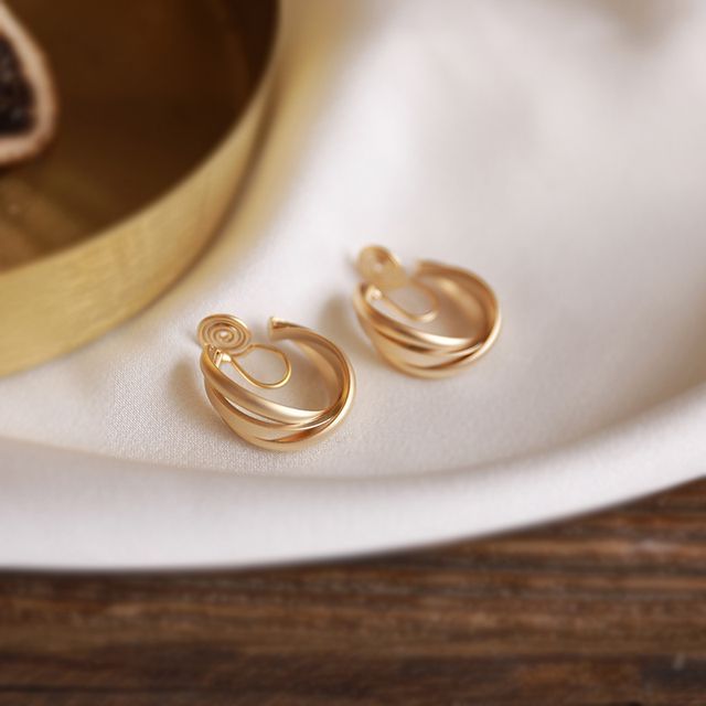 pexrl jewelry-Geometry Drop Earring Clip-On Earring
