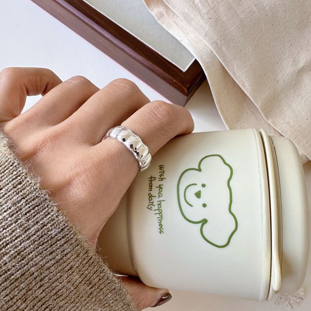 Forainer-Textured Sterling Silver Open Ring