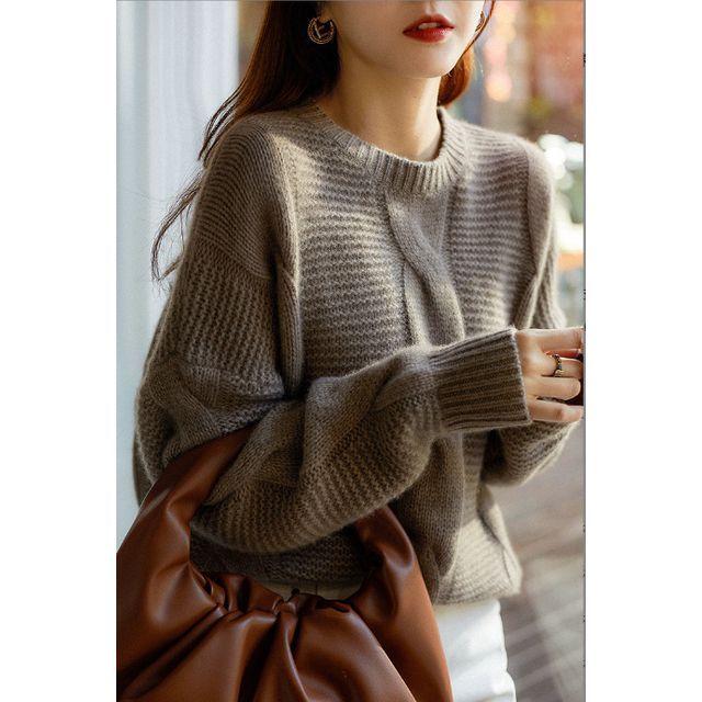 Sweet Zest - Round Neck Cable Knit Sweater