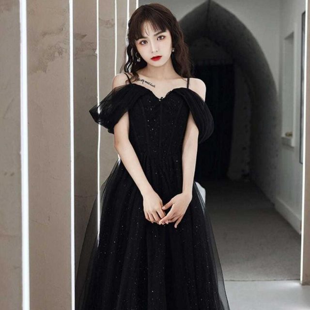 MSSBridal-Spaghetti Strap Plain Mesh Panel A-Line Evening Gown