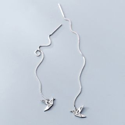 A’ROCH - 925 Sterling Silver Crane Threader Earrings A’ROCH - 925 Sterling Silver Crane Threader Earrings