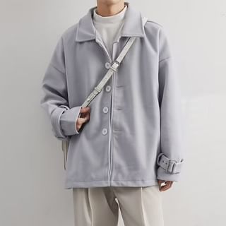 Neonity Wear-Collar Plain Button Jacket
