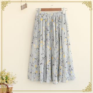 Fairyland - Floral Print Accordion-Pleat Chiffon Skirt | YesStyle