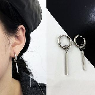 PANGU-Aretes huggie con barra metálica