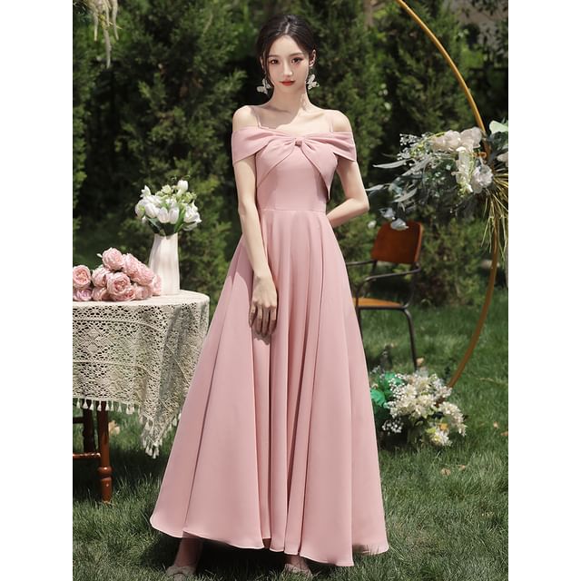 yesstyle bridesmaid dress DreesHouse - Plain A-Line Bridesmaid Dress