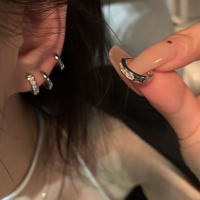 Hansha-Rhinestone Huggie Earring