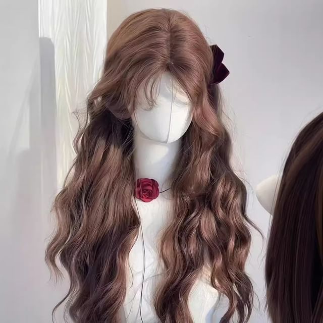 Jasmintinea-Set Long Full Wig - Wavy Hair Net