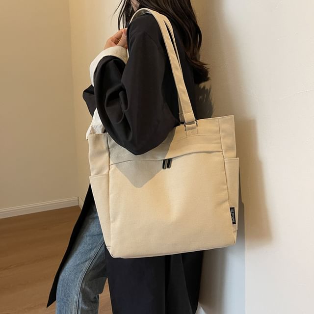 Sosara - Plain Canvas Tote Bag | YesStyle