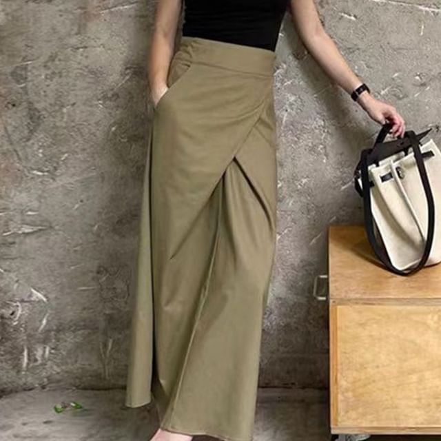 Kenning-High Rise Plain Maxi Pencil Skirt