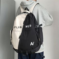 Gokk - Lettering Two-Tone Nylon Backpack Gokk - Lettering Two-Tone Nylon Backpack