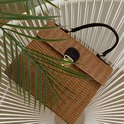 DABAGIRL - Push-Lock Grained Satchel DABAGIRL - Push-Lock Grained Satchel