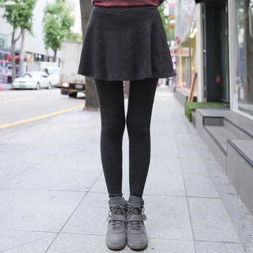 The Bamboo Skirt Cover Leggings in Black