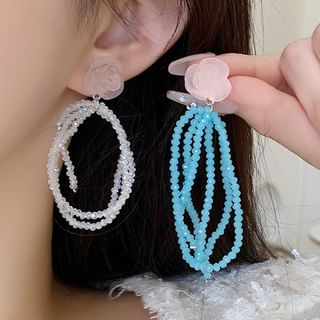 PANGU-Beaded Clip On Earring Drop Earring