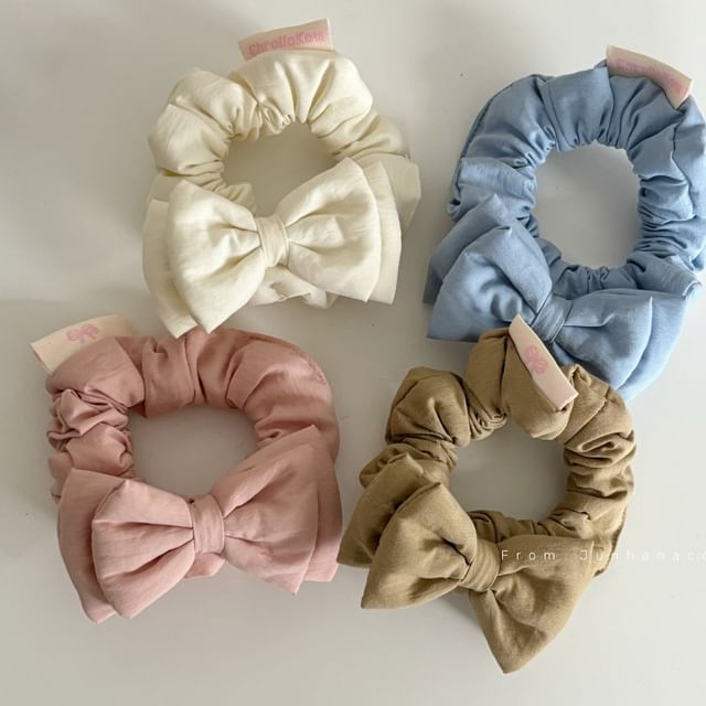 Mentosi-Bowknot Plain Hair Scrunchie