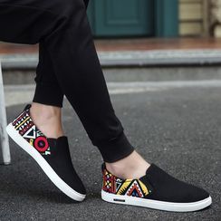 HANO - Printed Canvas Slip-Ons HANO - Printed Canvas Slip-Ons