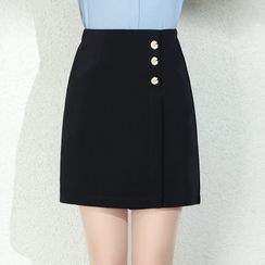 CHATNOIRE - Plain Mini Skirt