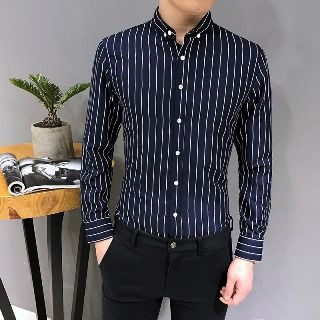 Aozora-Long-Sleeve Striped Shirt
