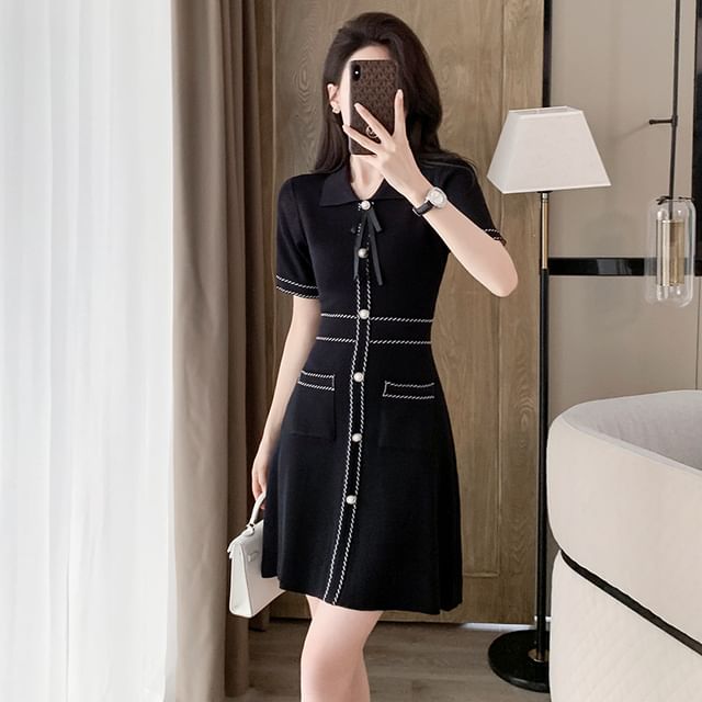 pleated knit midi dress English Factory main image 1