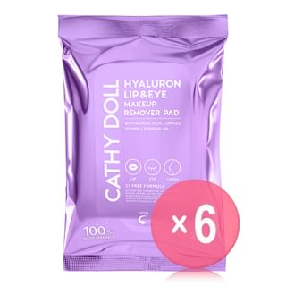 Cathy Doll - Hyaluron Lip and Eye Makeup Remover Pad (x6) (Bulk Box)