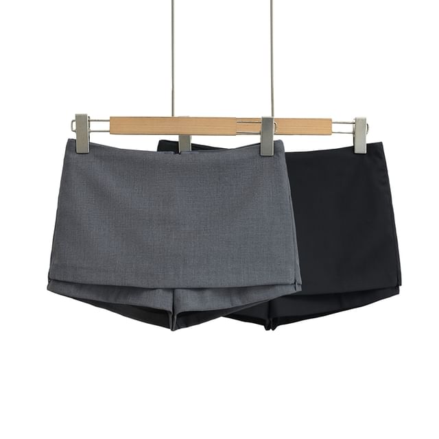 Ulark-Low Rise Plain Mini Pencil Skort