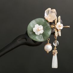 Kanzashi - 复古珍珠花朵发簪 Kanzashi - 复古珍珠花朵发簪