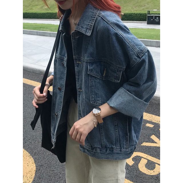 thin oversized denim jacket