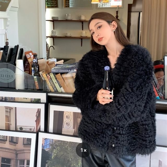 Alfie-Fluffy Loose-Fit Jacket