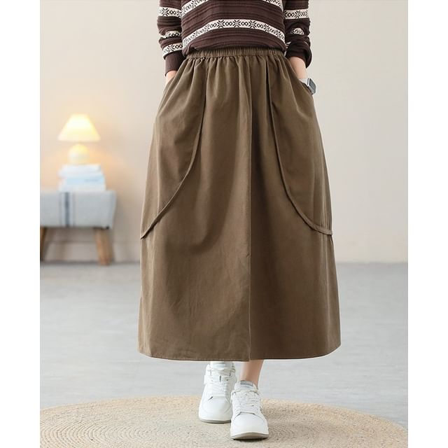 Supernova-High Rise Plain Maxi A-Line Skirt