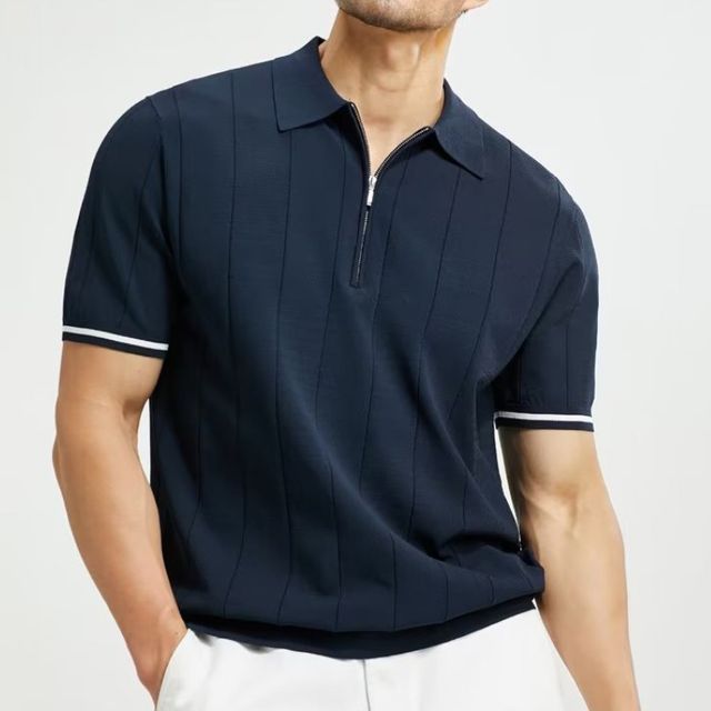 Knit Polo Shirts (Navy) - ZUTOMAYO MART