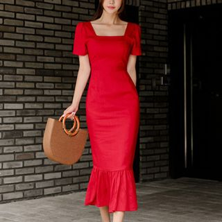 Short sleeve sheath store dress