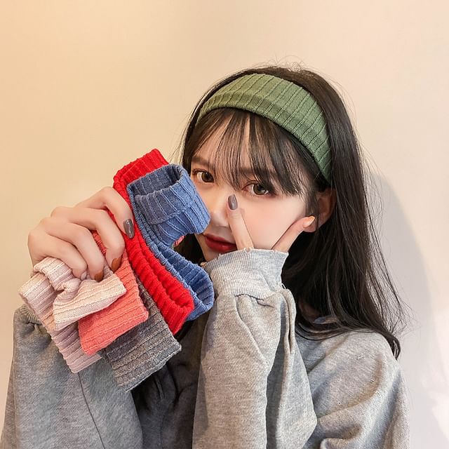 Show Mind-Plain Knit Headband