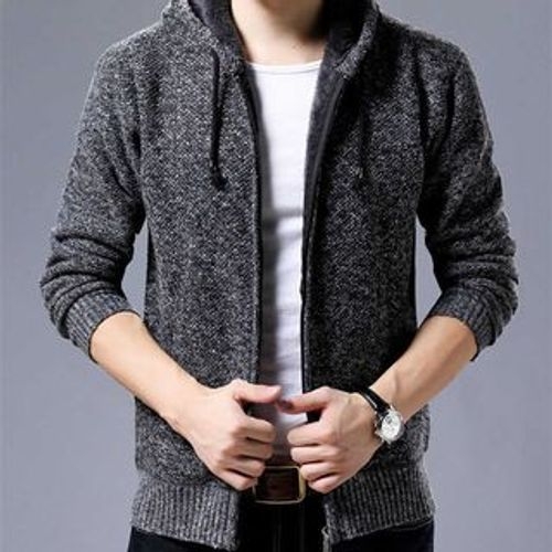 Shunin - Fleece-Lined Zip Hooded Knit Jacket | YesStyle