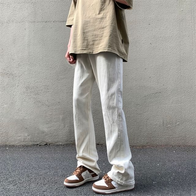 Koiyua-Mid Rise Straight Leg Jeans