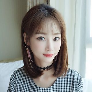SEVENQ-Short Wavy Half Wig