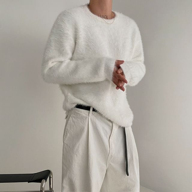 MRCYC-Long-Sleeve Crew Neck Plain Sweater