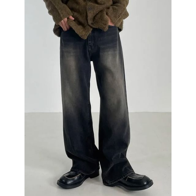 MRCYC-Washed Straight-Cut Loose Jeans
