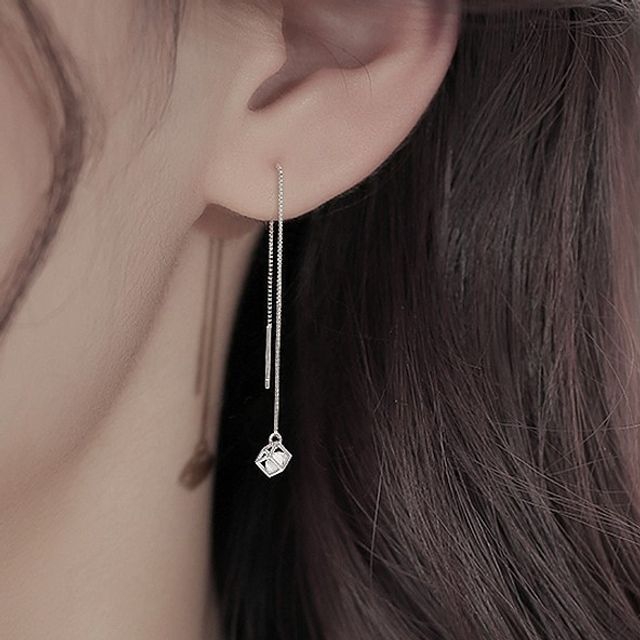 Gaya-Rhinestone Fringe Drop Earring