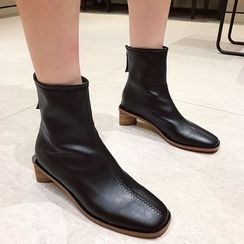 Crystella - Block Heel Short Boots