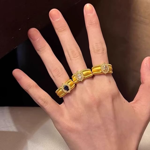 Seirios-Rhinestone Open Ring