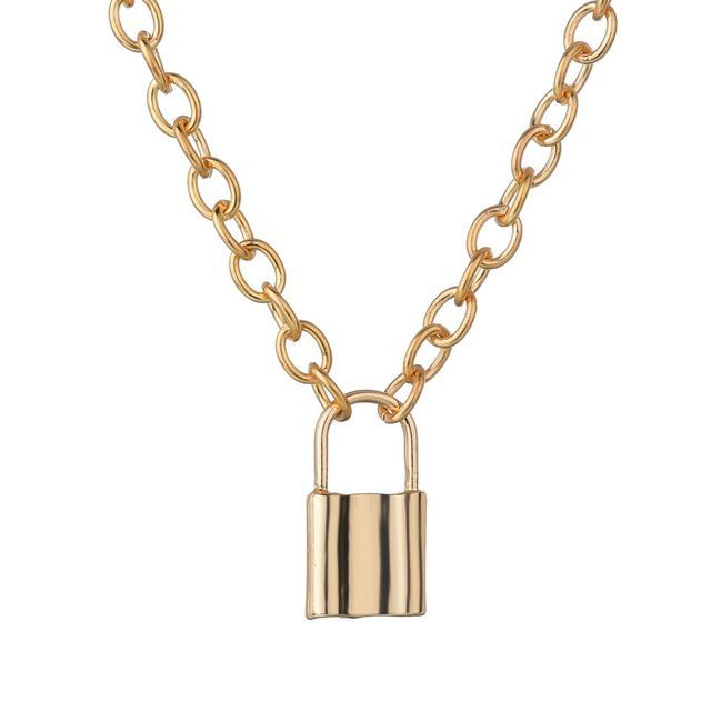 Terreau Kathy-Alloy Padlock Pendant Necklace