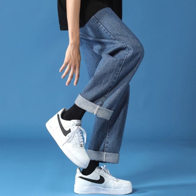 Blueforce-Mid Rise Washed Loose Fit Jeans