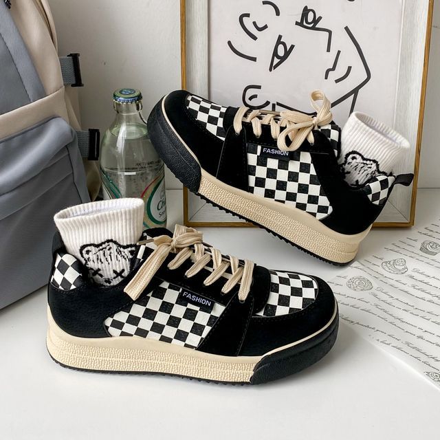 Phorito - Checkerboard Platform Sneakers | YesStyle