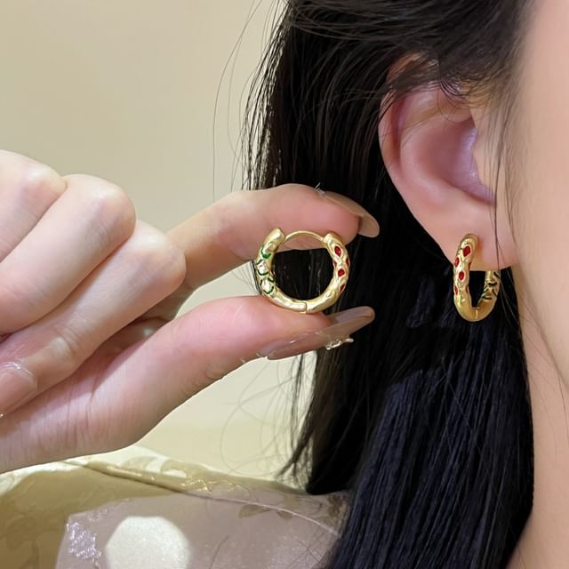 Kiren-Enamel Hoop Earring
