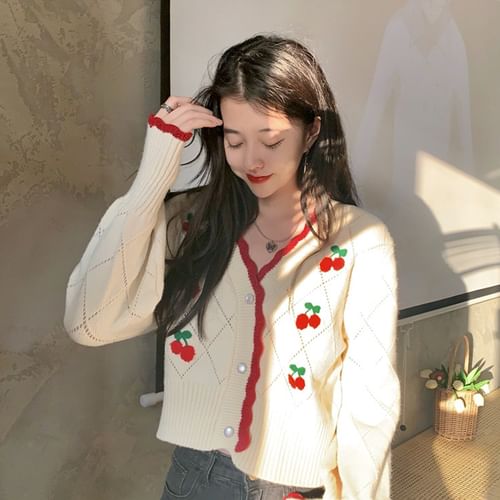 Cherry 2024 print cardigan